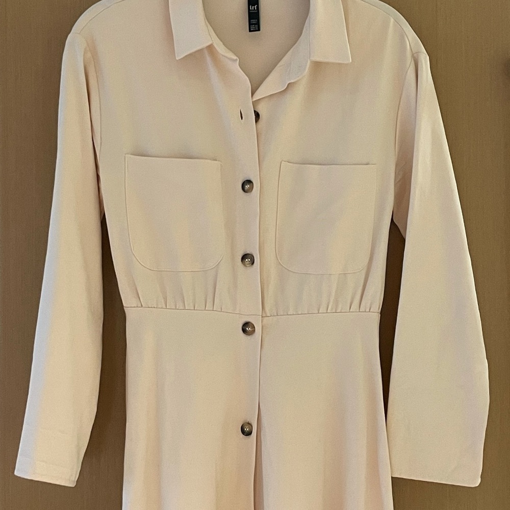 Cream shirt dress